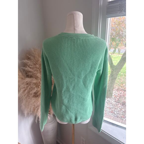 GAP Seafoam Green Knit Crew Neck Sweater Womens XS Cotton - Picture 8 of 9